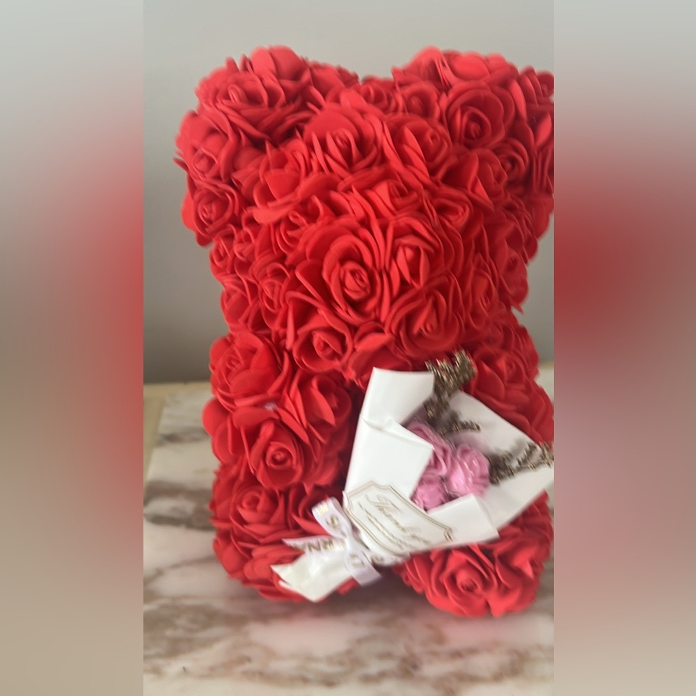 Soft Red Rose Teddy Bear with Gift Set